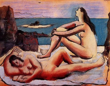 baigneuse baigneuses Tableau Peinture - Trois baigneuses 4 1920 cubiste Pablo Picasso
